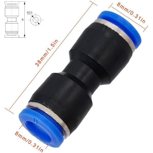 John Guest 8mm Push Fitting Hose Connector, 1